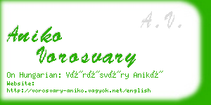 aniko vorosvary business card